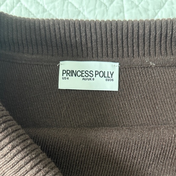 Princess Polly Brown Off-Shoulder Sweater - Picture 2 of 3